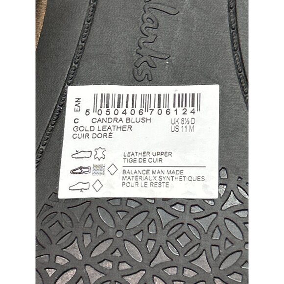 NWT New Clarks Artisan Womens Candra Blush Flats Gold Leather Size 11 - Picture 8 of 8